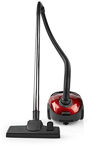 NEDIS Aspirador con Bolsa – 700 W – Capacidad para Polvo: 1,5 l – Cepillo Combinado – Radio de acción: 7 m – Hepa – Antracita/Rojo