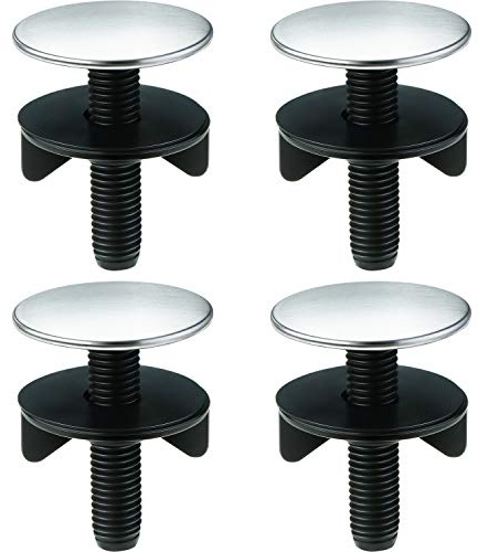 WILLBOND 4 Pieces Kitchen Sink Hole Cover Faucet Cap Kitchen Sink Tap Hole Plate Stopper Cover Blanking Metal Plug(Black,Stainless Steel)
