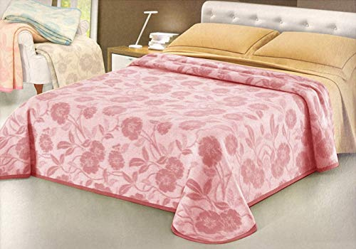 SpazioTessile - Coperta Matrimoniale Invernale Misto Lana, Plaid Matrimoniale Made in Italy, Fantasia Florence, Coperta Calda 400 gr/m² per Letto o Divano (Beige, 2 Piazze, Matrimoniale)