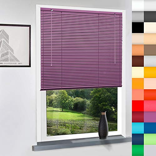 Aluminium Jalousie nach Maß, hochqualitative Wertarbeit, Maßanfertigung, für Fenster und Türen, Alu Jalousien, Decken oder Wandmontage (Lila, Höhe: 160cm x Breite: 100cm)
