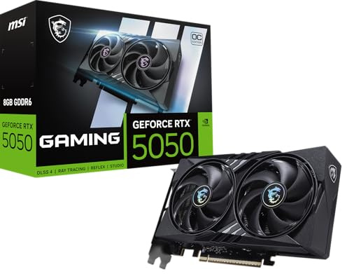 MSI GeForce RTX 5050 8G Gaming OC Carte Graphique - GPU RTX 5050, 8 Go GDDR6 (20 Gbit/s/128 Bits), PCIe 5.0 - Twin FROZR 10 (2 Ventilateurs STORMFORCE) - HDMI 2.1b, DisplayPort 2.1b