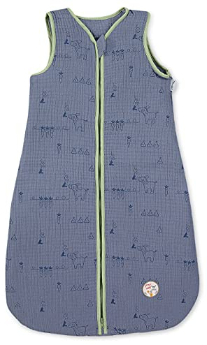 Musselin-Schlafsack 90cm Emmis Garden blau