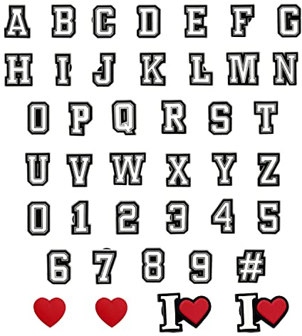TIANNAIT 41 Clog-Schuhverzierungen, 0–9# Zahlen und ABC-Z-Buchstaben, PVC-Schuhverzierungen, Schuhspikes, Basteln für Schuhe, Weihnachtsgeschenke