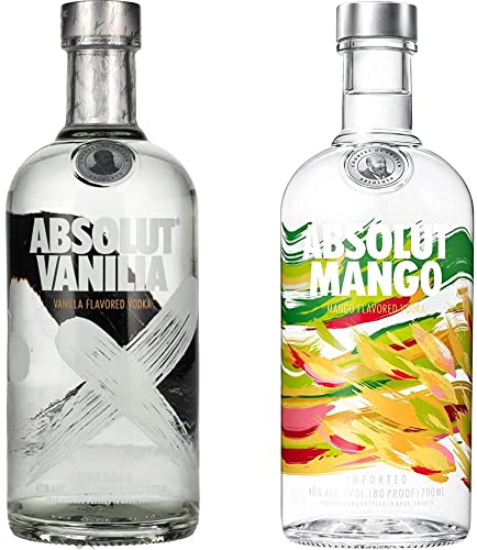 Absolut Vodka Vanille 70cl 40% & Vodka Mangue 70cl 40%