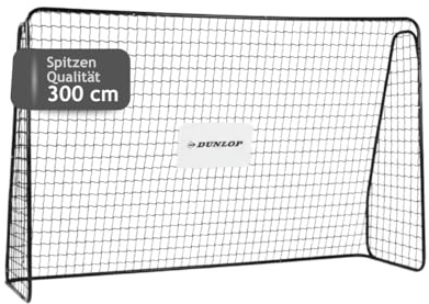 Dunlop Cage de Foot - But de Foot Enfant 300 x 205 x 120 cm - Kit Entrainement Football pour Enfants et Adultes - Exterieur et Interieur - Montage Rapide - Noir/Jaune