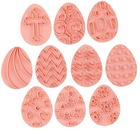 BESTonZON 10pcs Cartoon Easter Cookie Reusable Baking Molds for Fun Desserts Multipurpose Pastry Cutters for Cookies Fondant and Crafts Material