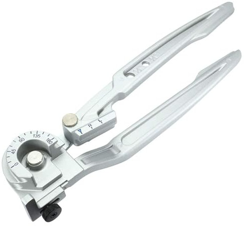 Recogwood Manual Tube Bender, 2 in 1 Handheld Pipe Cutter 0-180 Degrees Pipe Bender Tool for 3/8 Inch 1/2 Inch OD Copper, Brass, Aluminum and Thin Steel Tubes