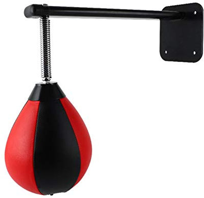 GEDOX Hängender Speedbag – Box-Speedbag-Ball – Schlagreflex-Trainingsball Zur Wandmontage | Boxzubehör PU-Leder Punchingball Für Damen Herren Erwachsene Unisex Jugendliche