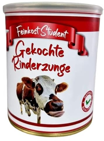 Gekochte Rinderzunge aus der Dose, Scherzartikel, Lustige Geschenkidee, Party-Brüller, Spaßgeschenk, Halloween, Geburtstagsgeschenk