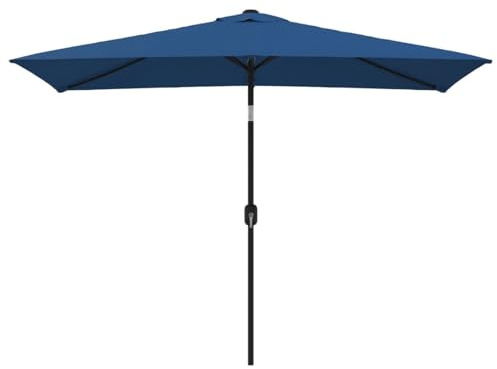 Gecheer Ombrellone,da Sole,Parasole,Inclinabile,Rettangolare,Azzurro,con Palo in Metallo,200x300 cm,Ombrellone da Giardino,Ombrellone da Patio,Ombrellone da Terrazzo,Piscina,Mare