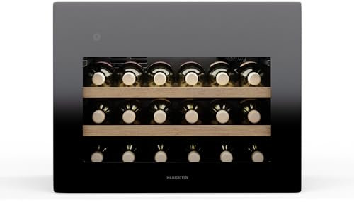 KLARSTEIN Rhone 28 Uno Cantinetta Vino - 28 Bottiglie, 1 Zona, 5-20°C, LED, Porta Push-to-Open UV, Silenziosa, Cantinetta per Vino