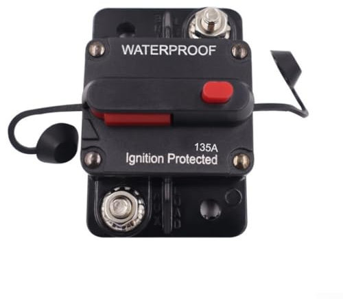 Disjoncteur 135 A, avec support de fusible à réinitialisation manuelle, 12-48 V DC, pour voiture, moteur, bateau, voiture, système onduleur solaire protection