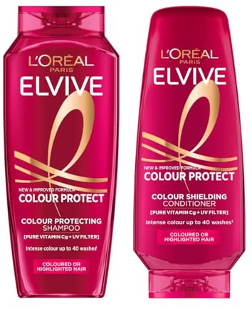 L'Oréal Paris Elvive Colour Protect Shampoo 400ml and Conditioner 300ml, With UV Filter & Vitamin Cg, Protects Colour Up to 40 Washes | Click 'Customise Now' to Make Your Choice