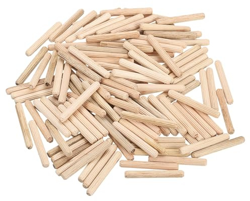 sourcing map 100 Stück 0,6 cm x 4,5 cm Holzdübelstifte, Holzdübel, Stangen, Möbel, Holzbearbeitung, gerillter Stift, Holzdübel geriffelt für Handwerk, DIY-Projekte