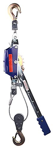 HYBMRQVD Manual Winch, Power Puller Dual, Heavy Pull Manual Winch, Winch Puller with 2 Hook, Ratchet Hand Winch for Equipment Displacement Car Towing, 2.2m/3.5m Long Wire Rope 1t/2t/3t