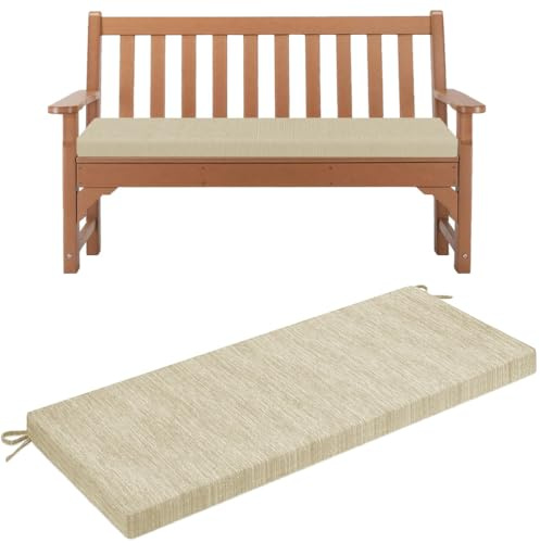 Bankauflage Outdoor, Sitzkissen Sitzauflage Sitzpolster Bank Leinenstoff, Waschbare Gartenbank Auflage Bankkissen, Abnehmbarer Bankauflagen Sitzbank Auflage Sitzauflage Gartenbank,No7,150X60X5CM
