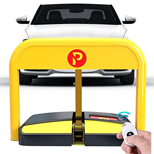 Smart Lock Parking Bollard - Remote Controlled Folding Barrier for Driveway and Parking Space Security at Home, Business, or Office