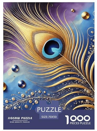 Plume Colorée Puzzle 1000 Pieces Cadeau Unique Jeu Éducatif Défi Jouet À De Qualité Supérieure Peinture Art pour Adultes Et Enfants 70x50cm/1000pcs