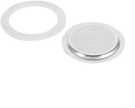 Espresso For Coffee Pot Silicone Rubber Gasket Seal Replacement Compatible with Moka Stove Pots of Different Cup and Diameter Sizes (12 cup+sieve)