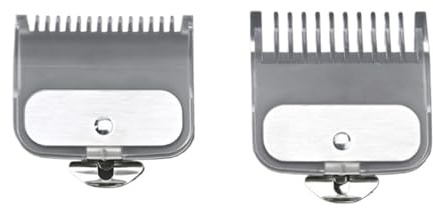 2er-Set professioneller Haarschneidekamm mit Führungsschiene, Aufsteckkamm und Trimmeraufsatz, kompatibel mit 1,5 mm und 4,5 mm Haarschneidemaschinen.
