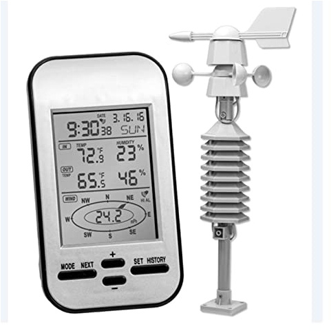 Anemometro for stazione meteorologica wireless professionale Sensore di direzione della velocità del vento Misuratore di umidità della temperatura del freddo del vento digitale