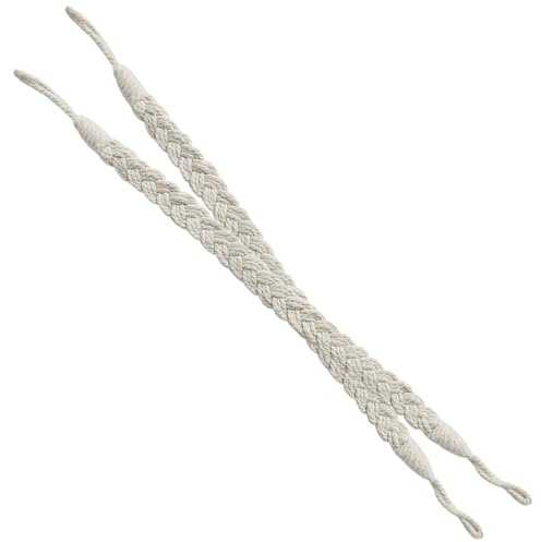 VINTORKY Hebillas de Fijación para Cortinas de Cuerda Trenzada 2 Piezas Color Natural para Decoración de Salón y Ventanas Montaje Sencillo