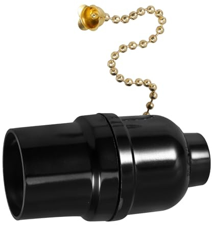 Luxshiny Base de Lámpara con Cadena de Tracción E27 Portalámparas Práctico con Interruptor de Cadena Fácil Instalación para Iluminación de Interiores