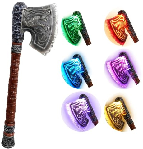 Spooktacular Creations Hacha medieval luminosa, hacha mágica LED, hacha mágica para Halloween, hachas de juguete de plástico para mujeres y hombres, accesorios de fiesta de cosplay