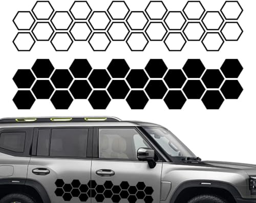 Honeycomb fönsterdekal för bil, bil Honeycomb bildekal Fönster Bildekaler | Bildekaler för Sedan Truck Cool Automotive Window Decals Honeycomb Truck Sedan SUV Bilexteriörtillbeh