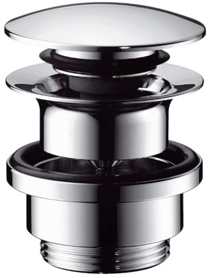 Schläfer 4051001 | Bonde Click Clack pour lavabo et bidet avec trop-plein Bonde escamotable universelle pour lavabo de salle de bain Robinet de vidange en laiton 1 1/4