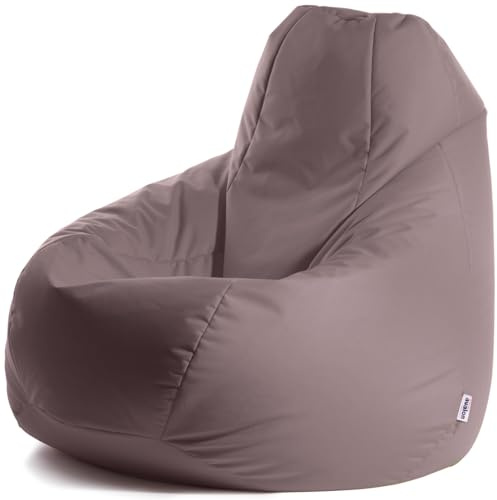 Avalon - Puff Poltrona Sacco XXL Jive Deluxe Sfoderabile, Pouf Sacco di Qualità Sartoriale, Bean Bag per Sedersi Ergonomico, Tessuto Antistrappo Impermeabile, Made in Italy(95x135cm-Tortora)