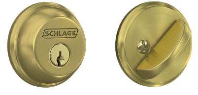 Schlage Schlage Lock Company - Cerrojo de seguridad de un solo cilindro, latón satinado B60N 608