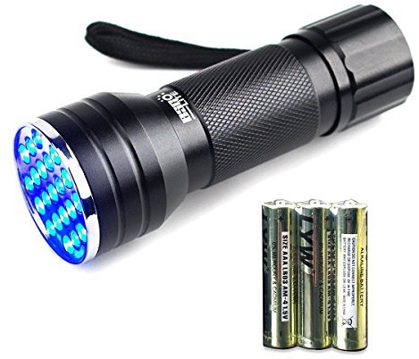 ESCO LITE Escolite UV Flashlight Black Light,21 LED 395 nM Blacklight Detector for Dog Urine and Pet Stains