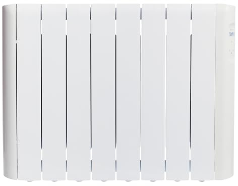 Haverland RCE8S LCD | Emisor Térmico a Fluido Programable | 1200 W | Diseño Compacto | Indicador de Consumo | Programación 24/7 | Función BOOST + ITCS | Uso Ideal 1-6h/día | +/- 12-19 m² | Blanco