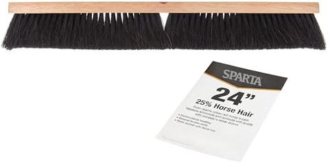 SPARTA Flo-Pac Horsehair Floor Sweep, Floor Brush for Cleaning, 24 Inches, Black