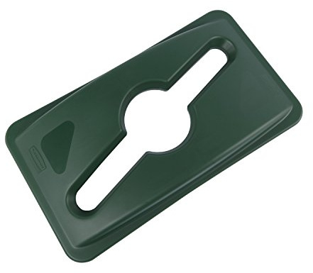 Rubbermaid Commercial Products Slim Jim® Deckel für gemischtes Recycling| Propelleröffnung | Passend für 60L/87L Slim Jim Behälter | Für Küchen, Klassenzimmer & gewerbliche Nutzung | Grün | 1788373