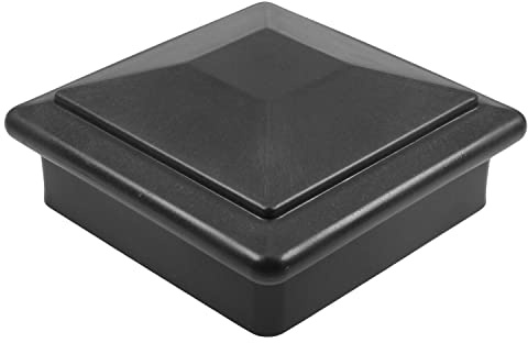 MroMax Fence Post Plastic Cap Pick New Wood Fence Post Caps for Pressure Treated Wood for Mailbox Lamp Post Deck Dock Piling Caps 1Pcs Black 100x100mm