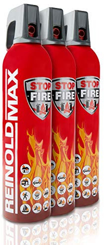 XENOTEC Spray antincendio premium – Set da 3 – 750 ml – Stopfire – Estintore auto – Reinoldmax – Riutilizzabile – Adatto per incendi grassi – 3 x 750 g