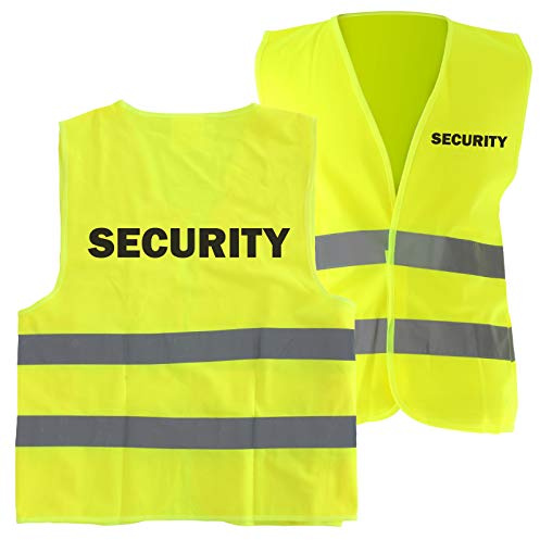 5 Stück Warnweste SECURITY Sicherheitsweste mit Druck auf Rücken und Brust