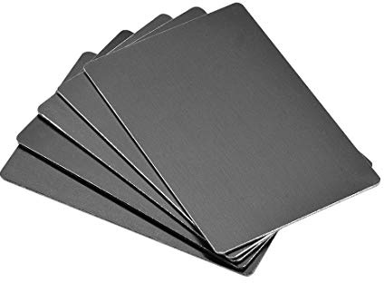 sourcing map 5 Piezas En Blanco Metal Tarjeta 100x60x1mm Anodizado Negro | Aluminio Placa, para Bricolaje Impresión Grabado