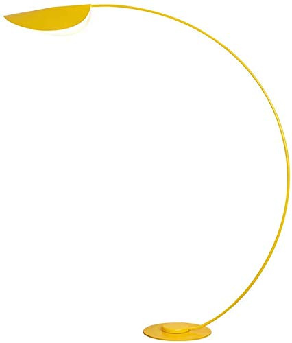 Lámpara LED arqueada para salón, cuidado de los ojos, E27, lámpara de pie para dormitorio, base de metal, color amarillo, moderna lámpara de salón con interruptor de pie para estudio ambiente cálido