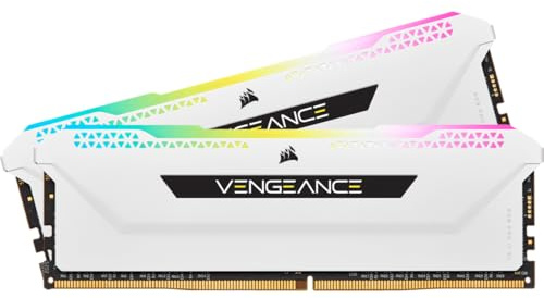 Corsair Mémoire de Bureau Corsair Vengeance RGB Pro SL 16 Go (2x8 Go) DDR4 3200 (PC4-25600) C16 1,35 V - Blanche