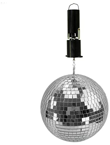Diskokugel Set 20cm Spiegelkugel mit Batteriemotor Partyeffekt Disco Effekt (Mit Batteriemotor)