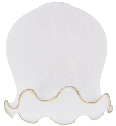 Luxshiny Glass Lampshade Flower Shaped Replacement Shade for Ceiling Light | Frosted Glass Lamp Cover For Pendant Lights And Wall Lamps. Decorative Replacement Shade For Living Room And Bedroom Lighting