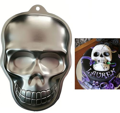 Vastsea Moule à Gâteau Halloween, Halloween Outils de Cuisson de Bricolage, Moule de Gâteau de Crâne 3D, pour les fêtes d'halloween, les gâteaux de bricolage