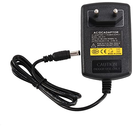 Cargador EU Enchufe AC 110V 220V convertidor DC 24V 1A Fuente de alimentacion Adaptador Negro