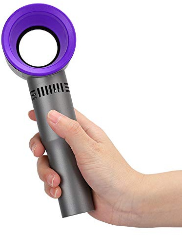 Elprico Ventilador de Mano USB Portátil, Mini Ventilador de Mano sin Aspas, Ventilador Personal con Batería Recargable USB, 3 Velocidades, para Niños, Viajes de bebé, Camping, Oficina (Púrpura)