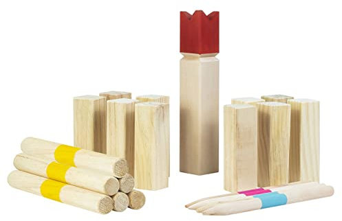 Grafner 21 TLG. XXL Kubb Spiel mit massiven und hochwertigen Figuren, XXL Größe, mit praktischer Tasche, Wikingerspiel Schwedenschach