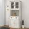 Hommdiy Küchenschrank, Hochschrank Küchenbuffet Vitrinenschrank, Buffetschrank Highboard VIGO 78x40x175 cm Massivholz Kiefer
