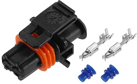 QUARKZMAN Vorverdrahteter Diesel-Injektor-Stecker 1 Satz Für Diesel | Schwarz, Kunststoff Und Kupfer, 30,5 X 20,8 Mm, 12/24 V